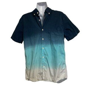 AMERICAN EAGLE OUTFITTERS Seriously Soft Button Down Dip Dye Ombre Shirt Mens XS